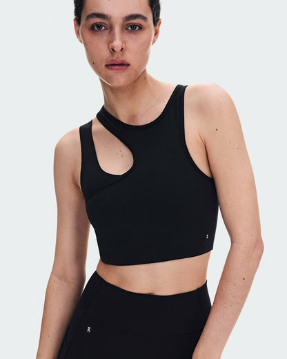 Women's Studio Asymmetric Crop - Black