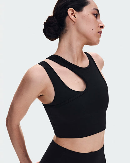 Women's Studio Asymmetric Crop - Black