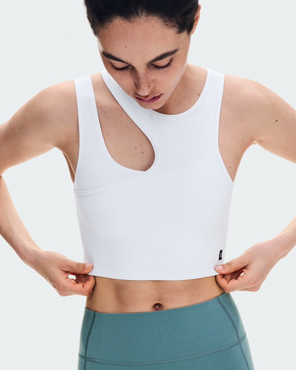 Women's Studio Asymmetric Crop - White