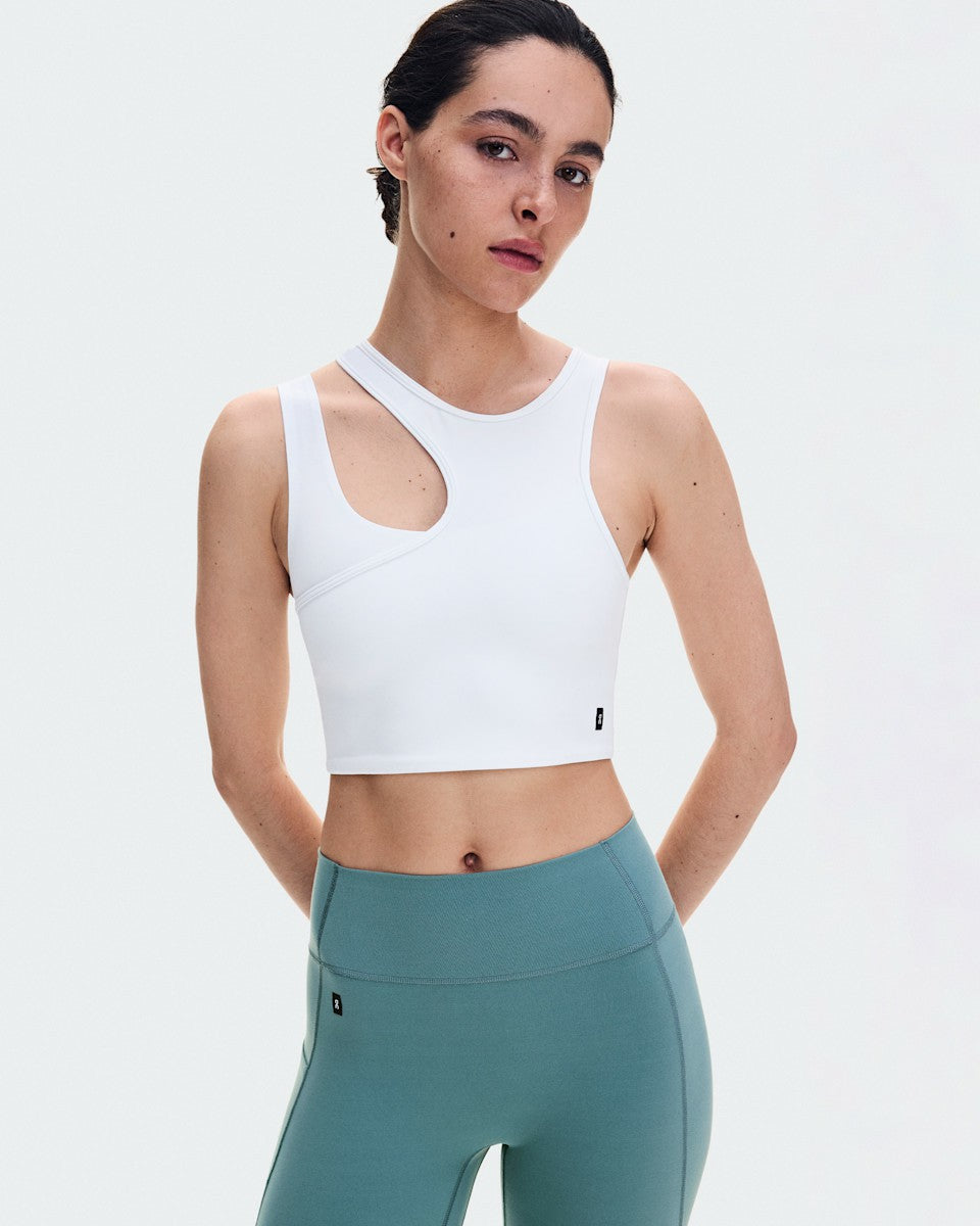 Women's Studio Asymmetric Crop - White