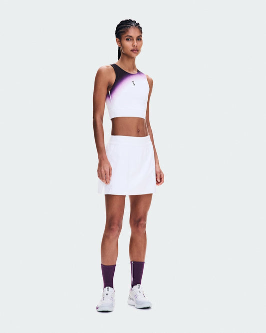 Women's Court Crop Top Swing - White/Cassis