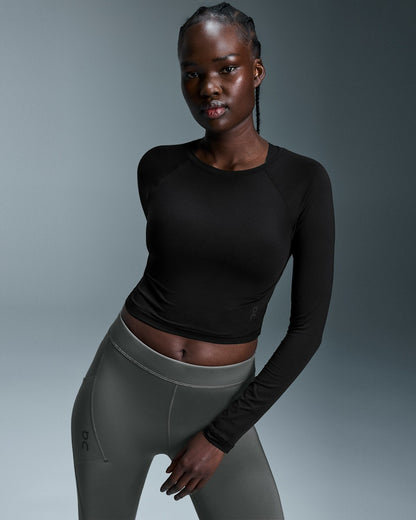 Women's Studio Long-T Crop - Black