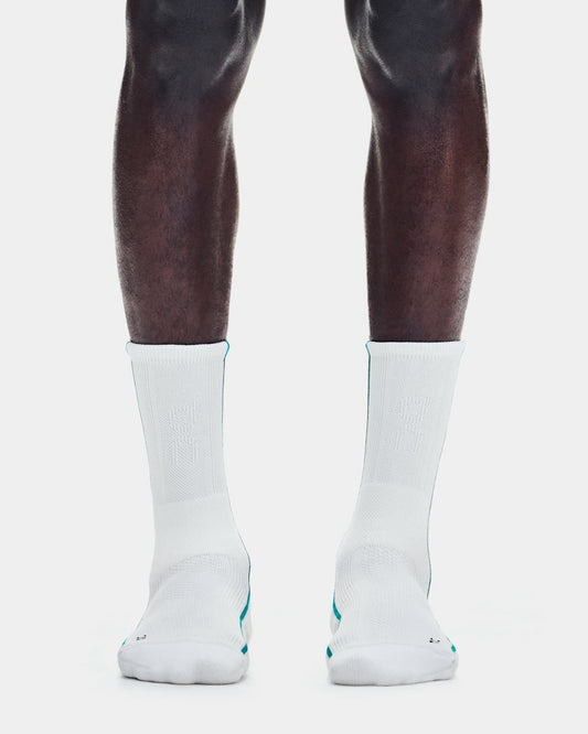 Court Sock High - White/Neem
