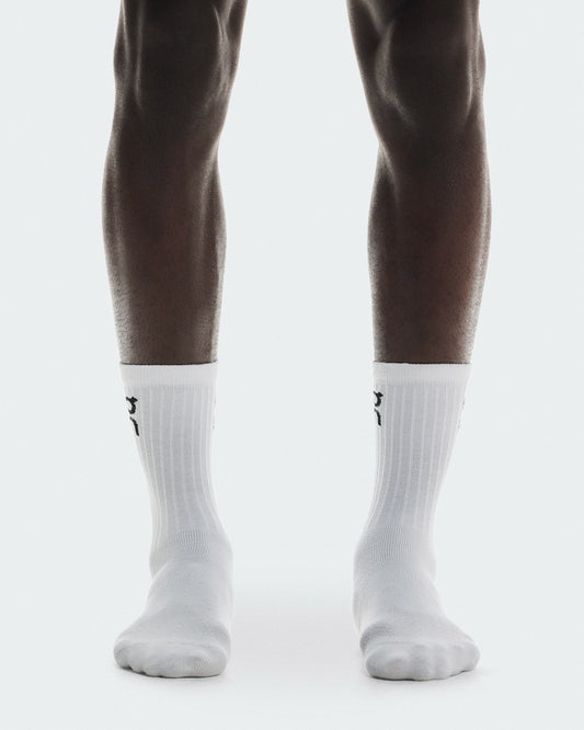 Logo Sock High 3P - White