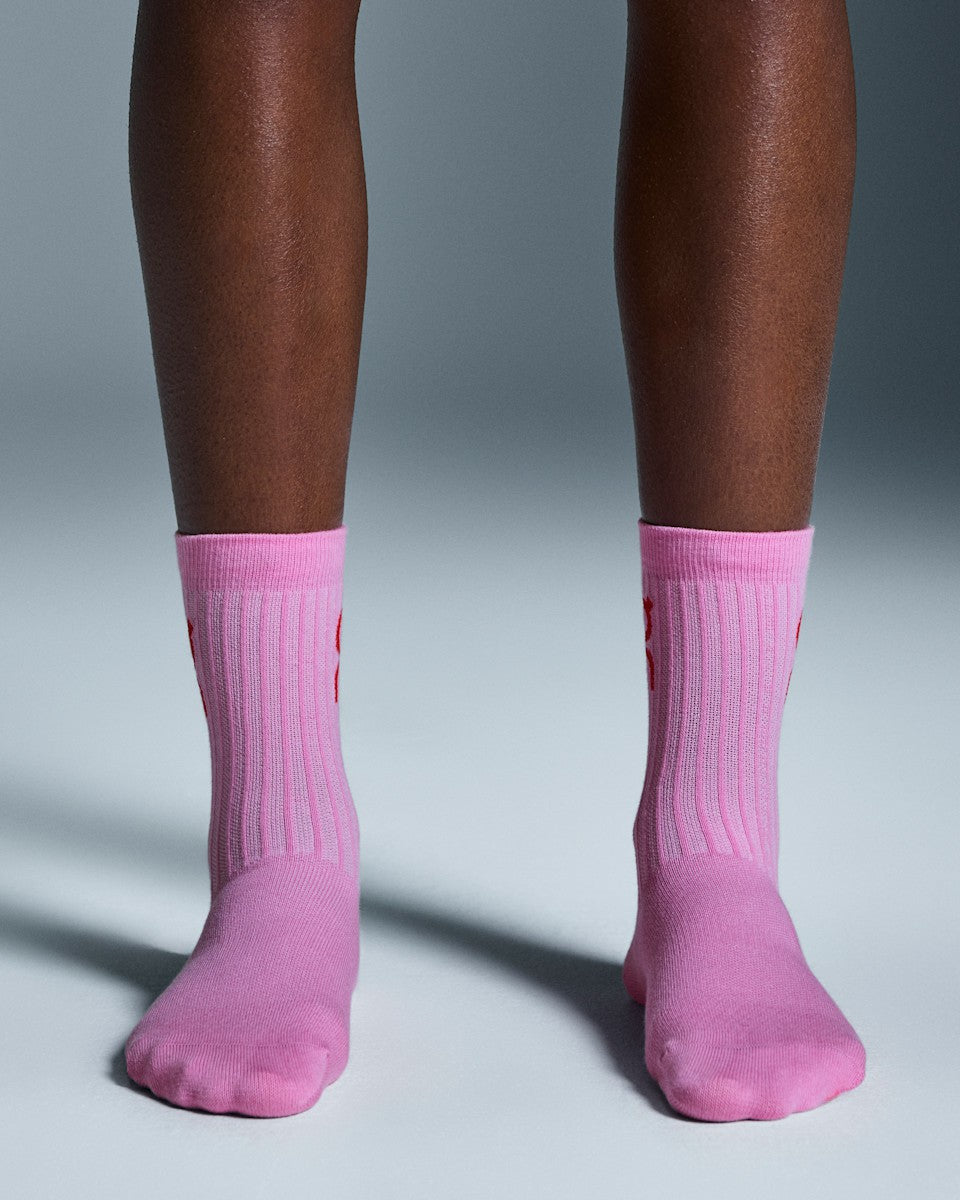 Logo Sock High 3P - Mauve/Raspberry