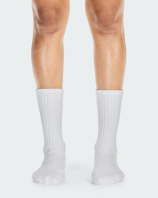 Terry Sock High - White