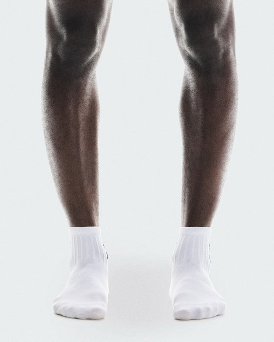 Logo Sock Mid 3P - White